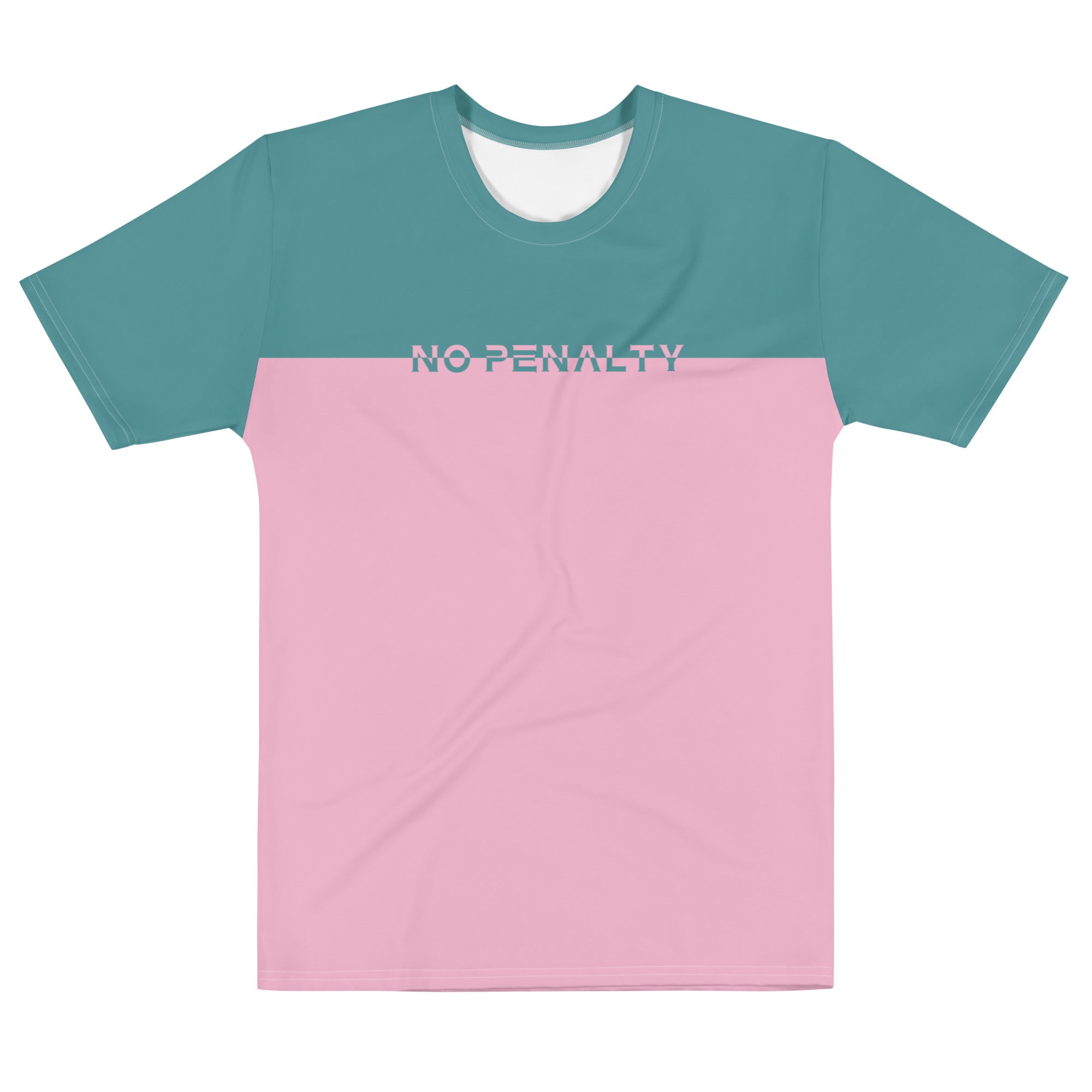 No112緑×ピンク ツートンカラーTシャツ【ユニセックス】
