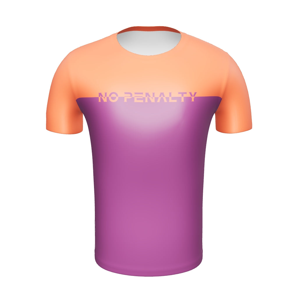 No141オレンジ×紫 ツートンカラーTシャツ【ユニセックス】